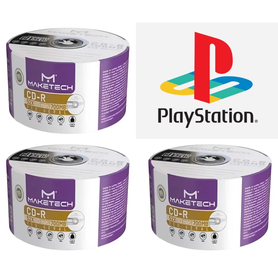 50 Midia Virgem Cd Maketech Psone Ps1 Musica Mp3 Grava Jogos PS1