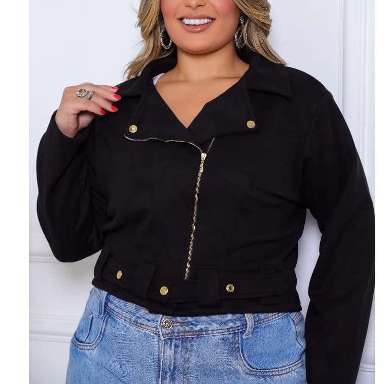 Jaqueta Feminina Suede Plus Size G1 G2 G3  Camurça Feminina Estilosa