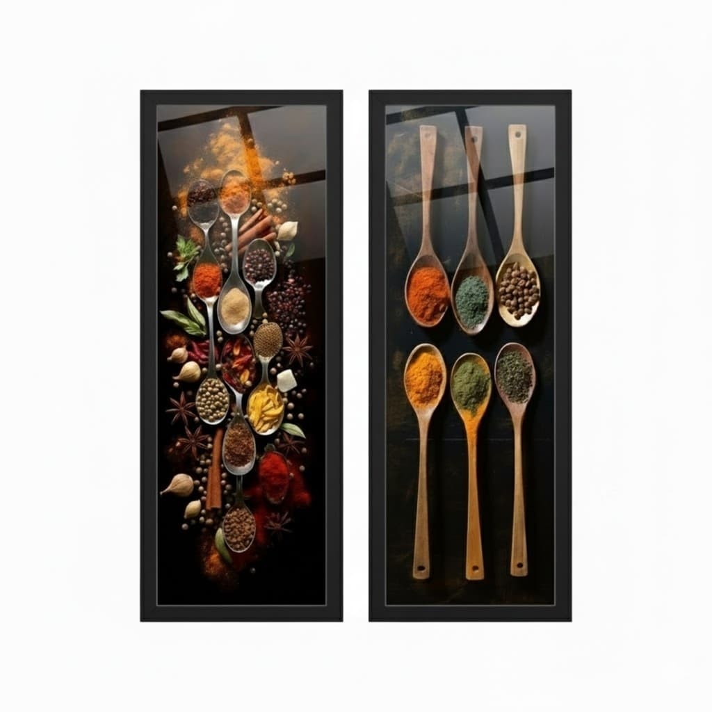 Kit 2 Quadros Copa, Cozinha, Bistrô, Área Gourmet, Temperos