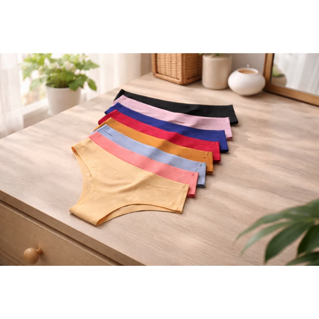 Kit  com 5 Calcinhas Lisa Sem costura Tanga corte a Laser Não Marca na Roupa Confortavel Promoção