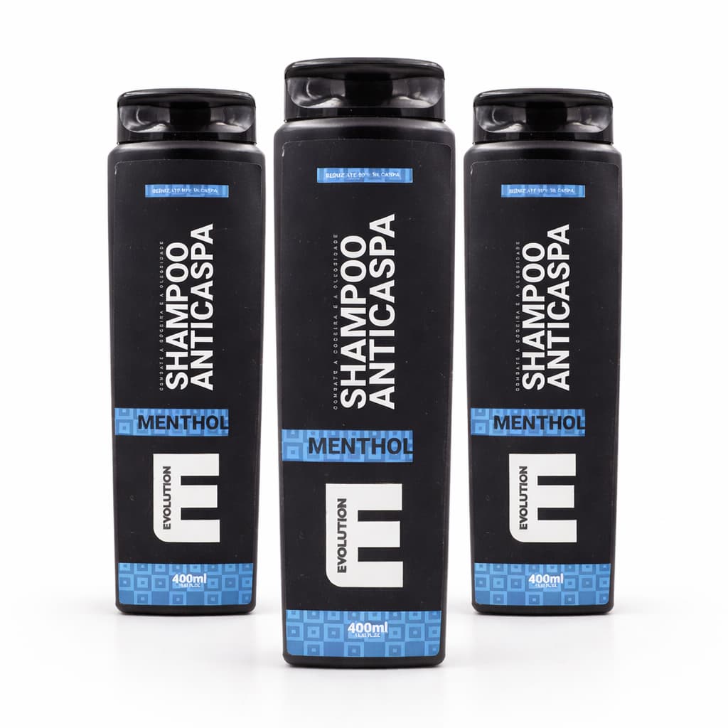 3 UNI DE SHAMPOO ANTICASPAS MENTHOL EVOLUTION BARBER