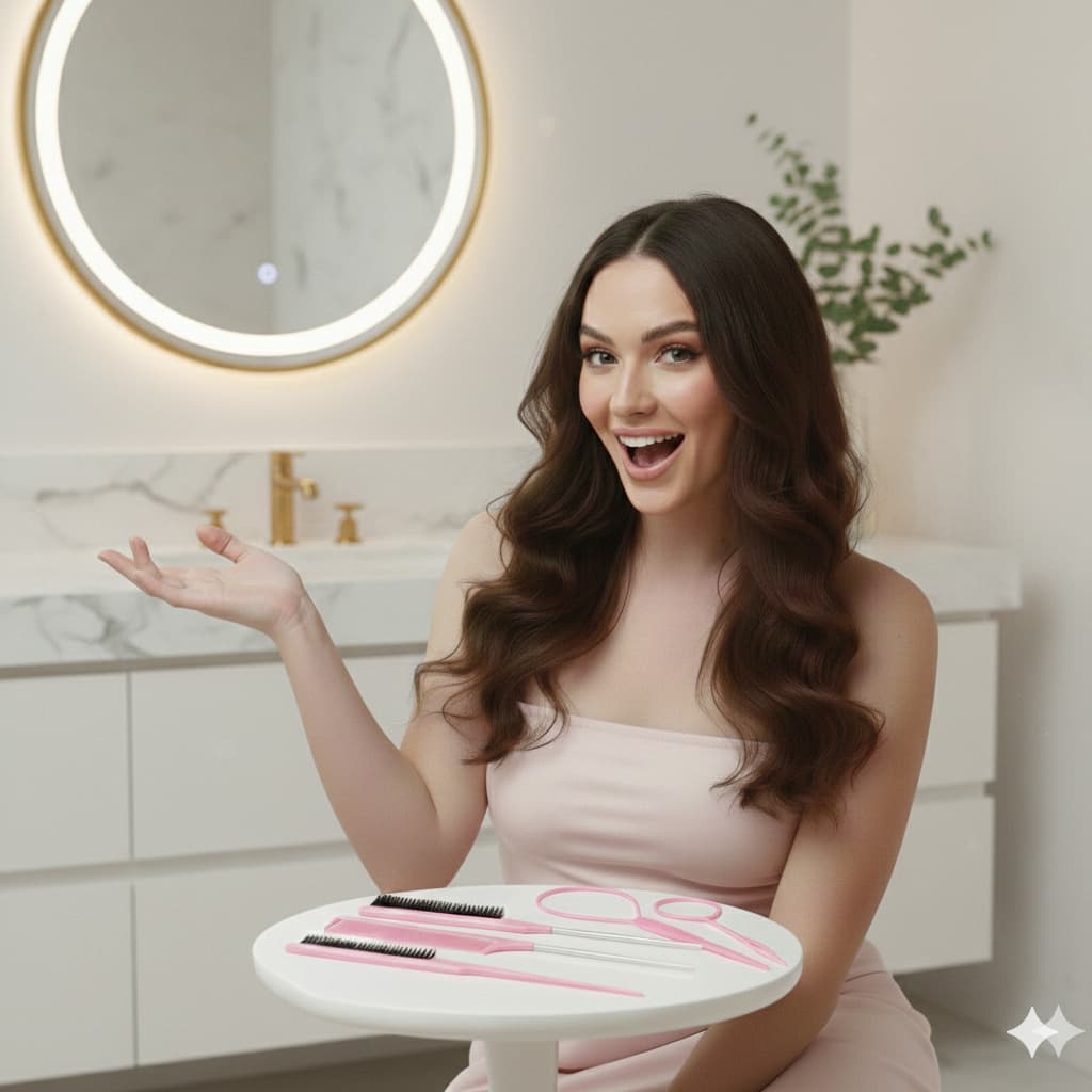 Combo Expert Hair 5 em 1: Pentes de Precisão e Modelagem + Acessório para Tranças – Finalização Perfeita e Anti-Frizz