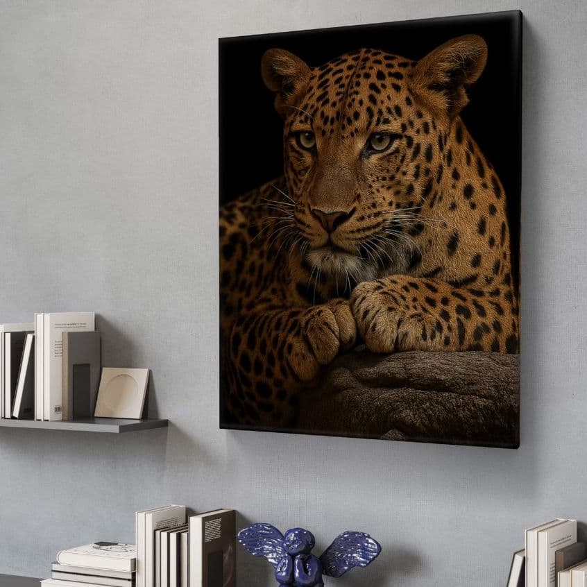 Quadro Decorativo Onça Pintada MDF 110x80 Para Sala Quarto Escritório