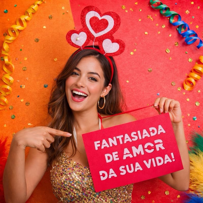 Kit De Carnaval Plaquinha e Tiara Divertida Fantasiada De Amor Da Sua Vida Para Bloquinho Festa