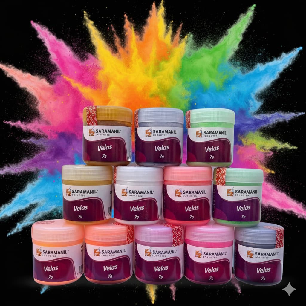 Corante em Pó para Velas 7g Saramanil Anilina a Óleo - Diversas Cores - Velas Artesanais Aromáticas