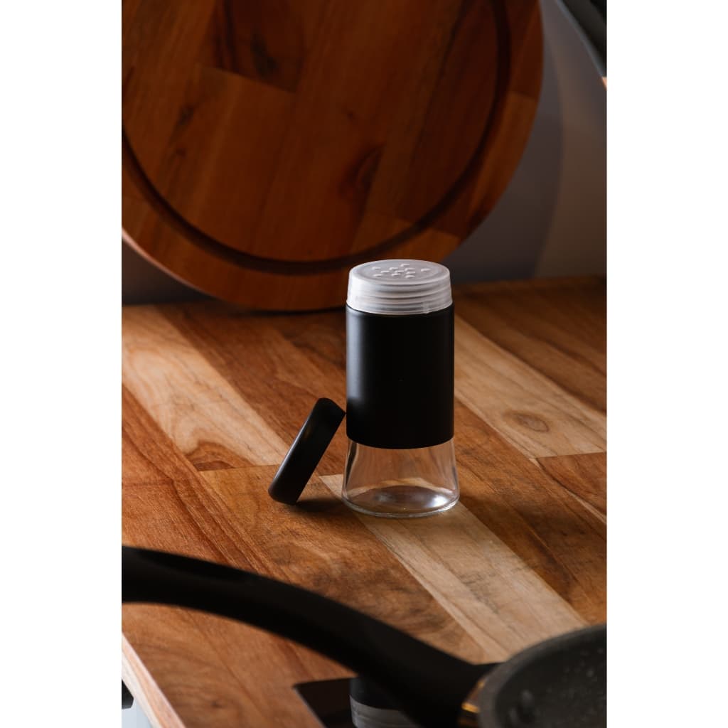 Wolff Porta Temperos Versatile 135ml Preto Vidro Sofisticação e Qualidade Premium