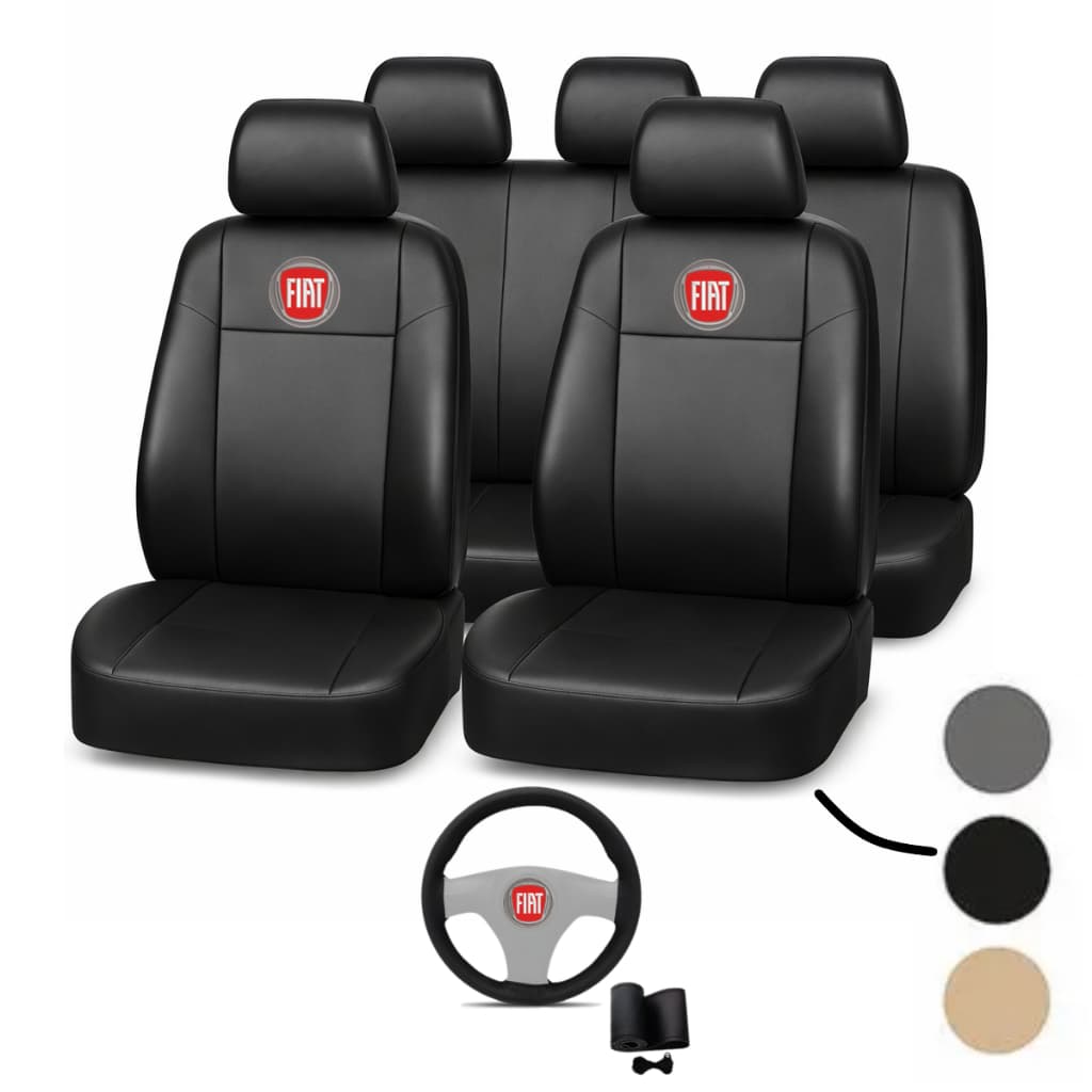 Jogo capa de banco carro de couro grosso Fiat Palio Uno Siena Argo Cronos Idea Strada Punto Linea