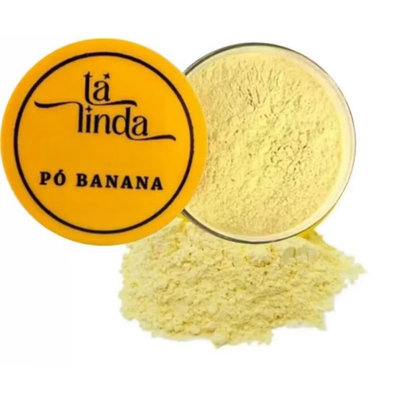 Pó Banana Fixador Translúcido Finalizador da marca Tá Linda.