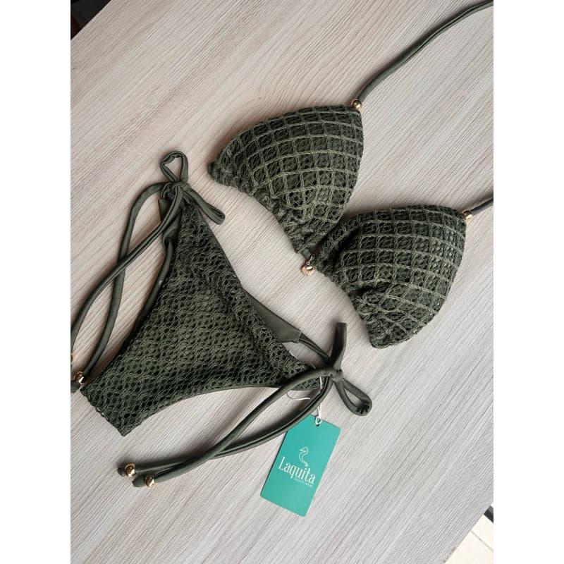 Biquíni Fio Duplo Feminino Amarração Lateral Com Renda  Bronze Perfeito Moda Praia Verão 2026