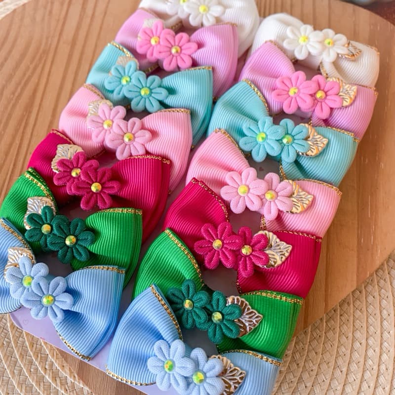 Kit de Parzinhos de laços - Kit de laços no bico de pato - Kit com 7 pares de laços