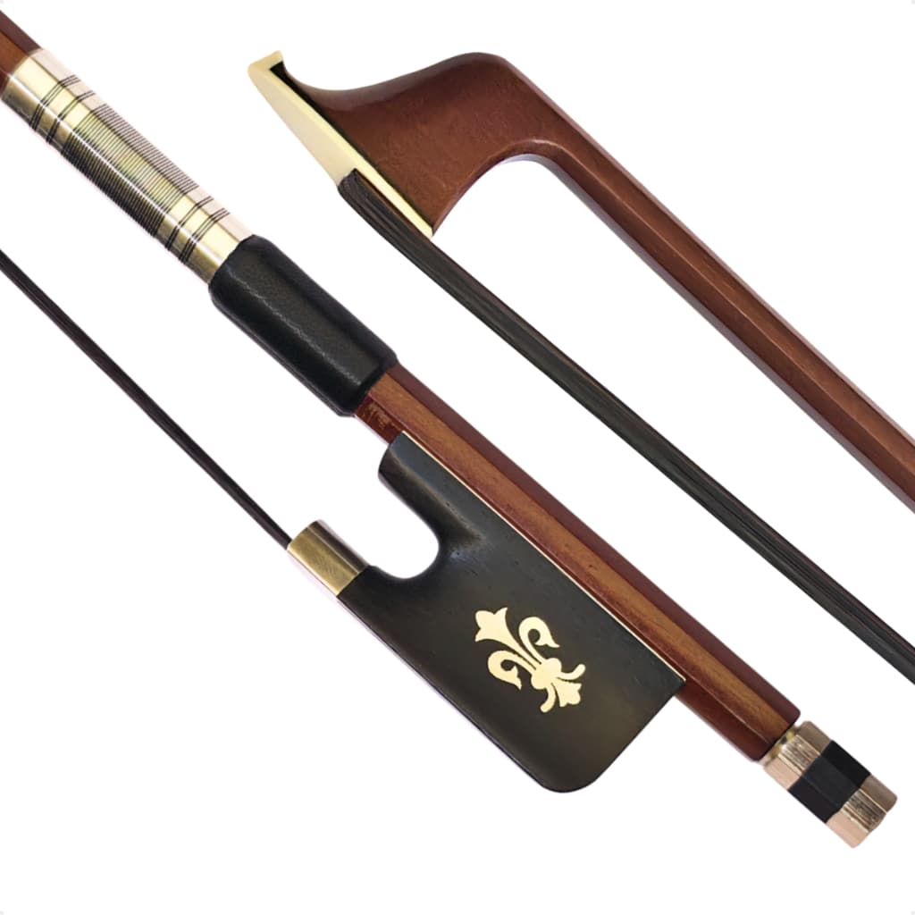 Arco Cello Violoncelo Profissional 4/4 Madeira Octogonal  Flor De Lis Prata Crina Natural