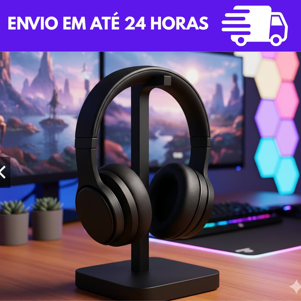 Suporte de Mesa para Headset Gamer Universal | Design Elegante Minimalista | Organizador para Fone de Ouvido