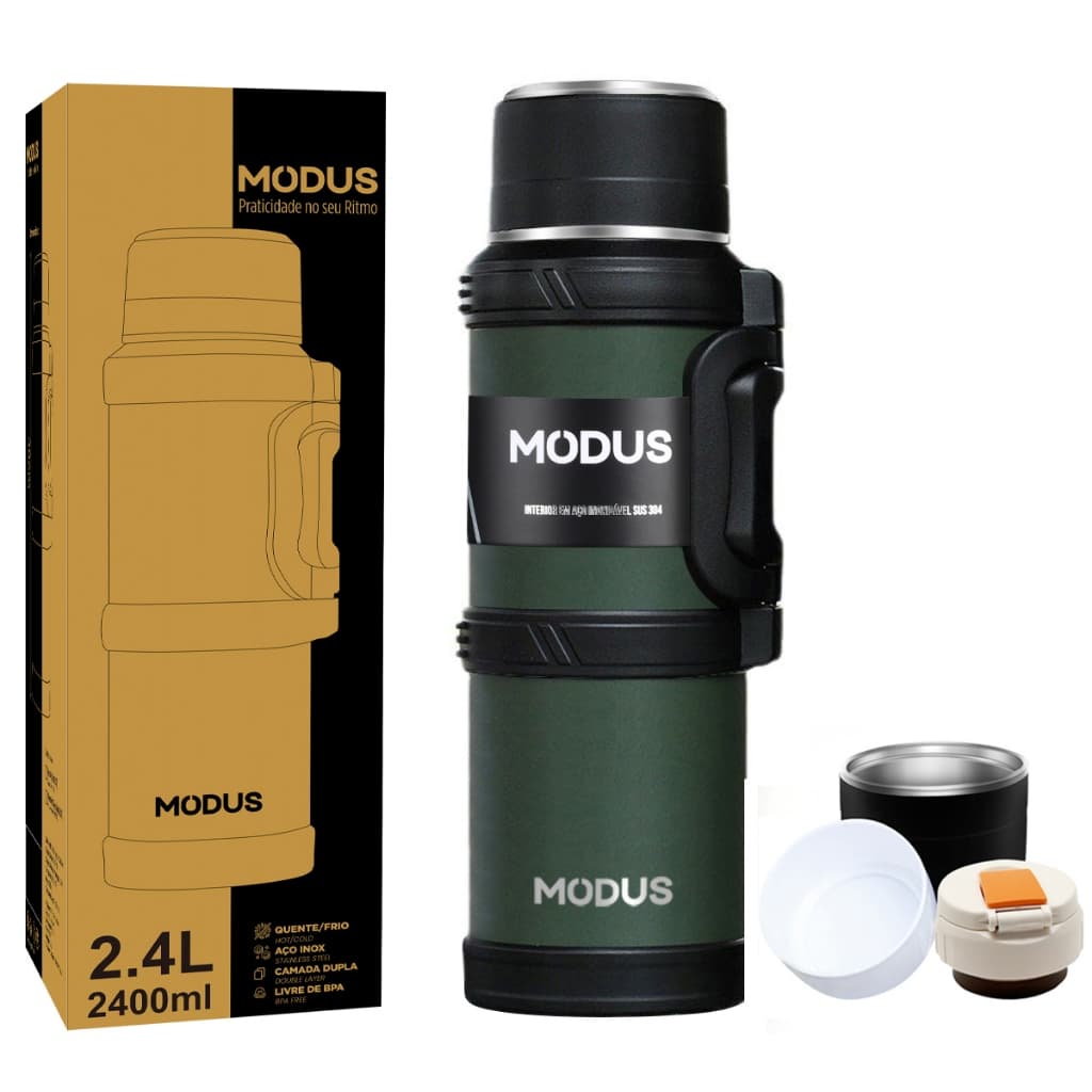 MODUS Garrafa Térmica 2.4 Litros Capacidade Quente Frio Com Isolada Térmico Viagem Garrafa De Água