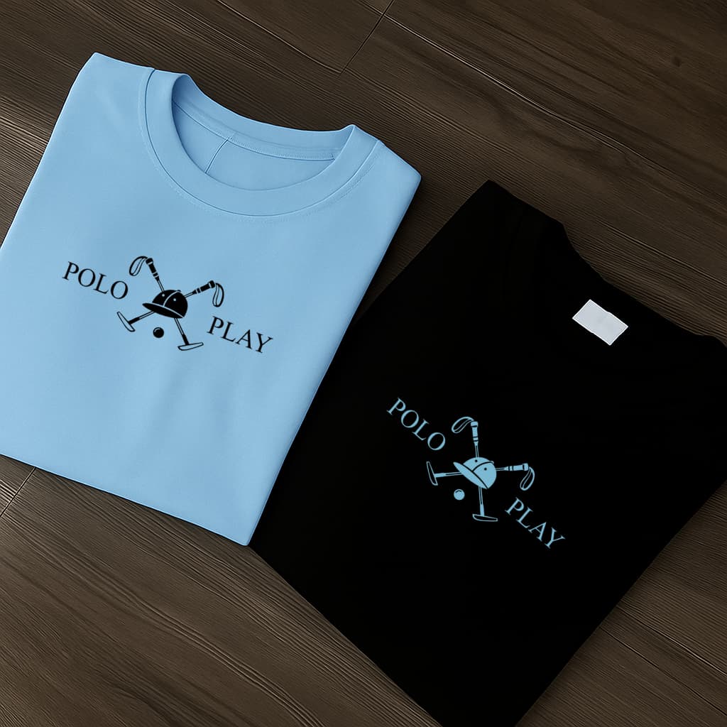 Kit 2 Camisetas Masculina  Estampa Polo Play 100% Algodão fio 30.1 Lançamento Camisa Blusa Feminina Unissex Cores