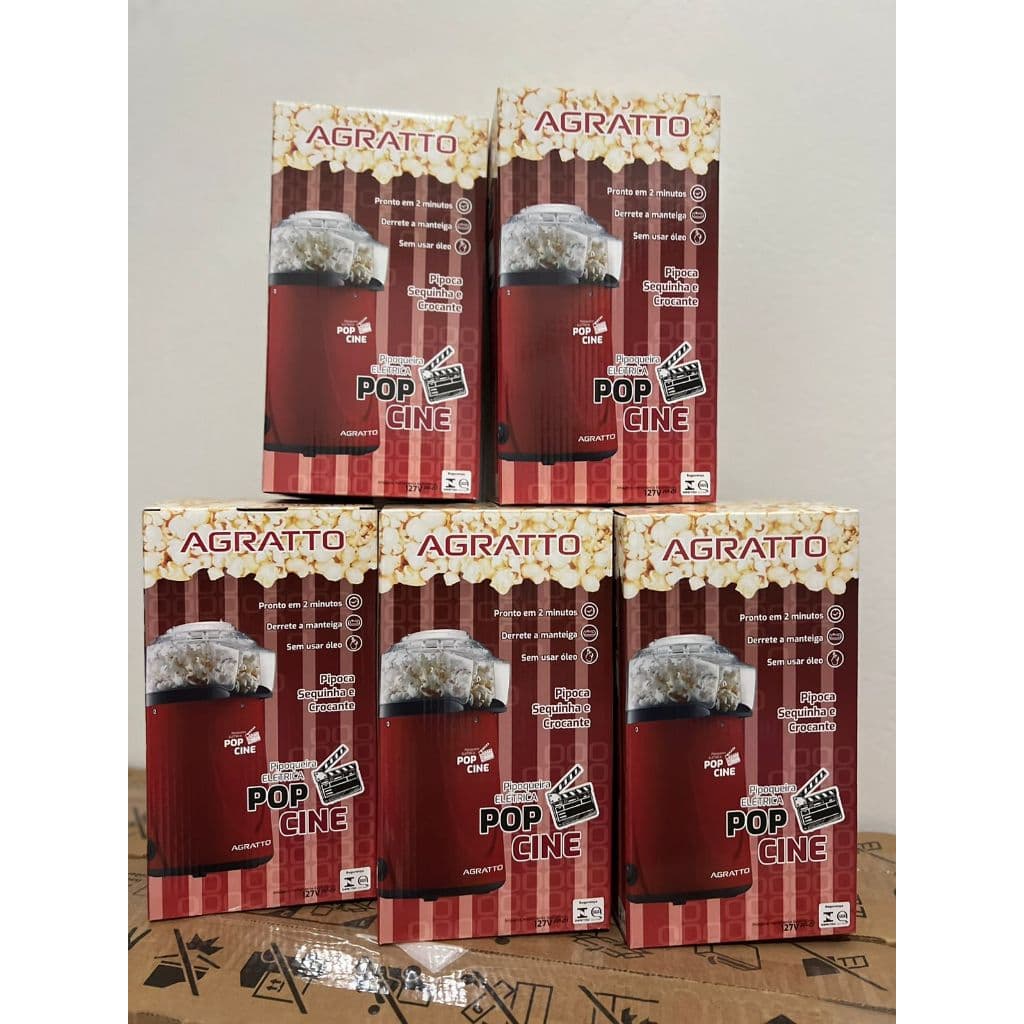 Pipoqueira Elétrica agratto pop cine Ar Quente 1200W – Prepara Pipoca em Poucos Minutos