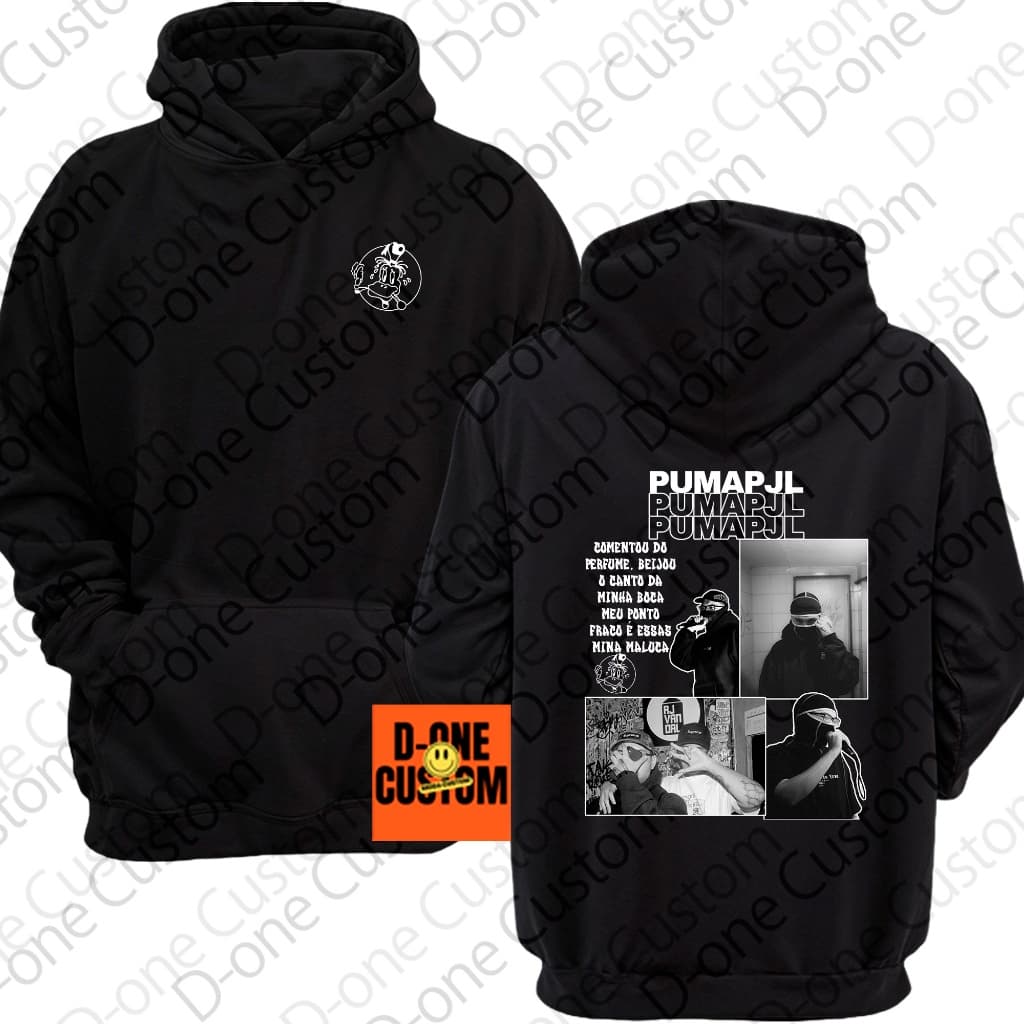 Blusa Moletom Streetwear Estampada Premium Largo Hip Hop Rap PJL Fe Febre90s Capuz Bolso Quente