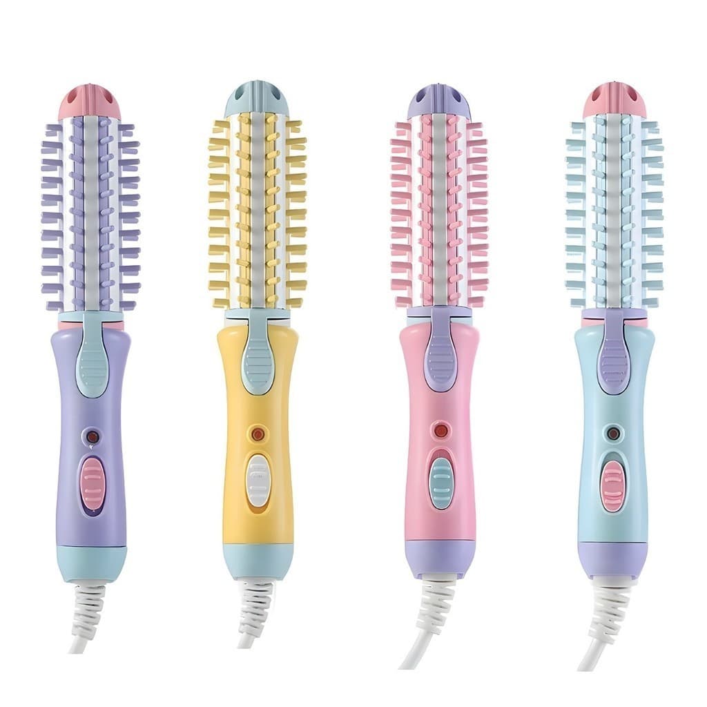 Mini Escova Modeladora Portátil Enrola Cabelo Alisadora Bivolt misuli