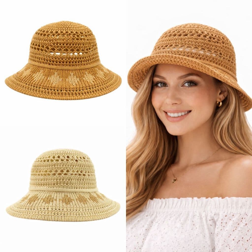 Chapéu Crochê Jade Bucket Hat Balde Feminino Moda Praia