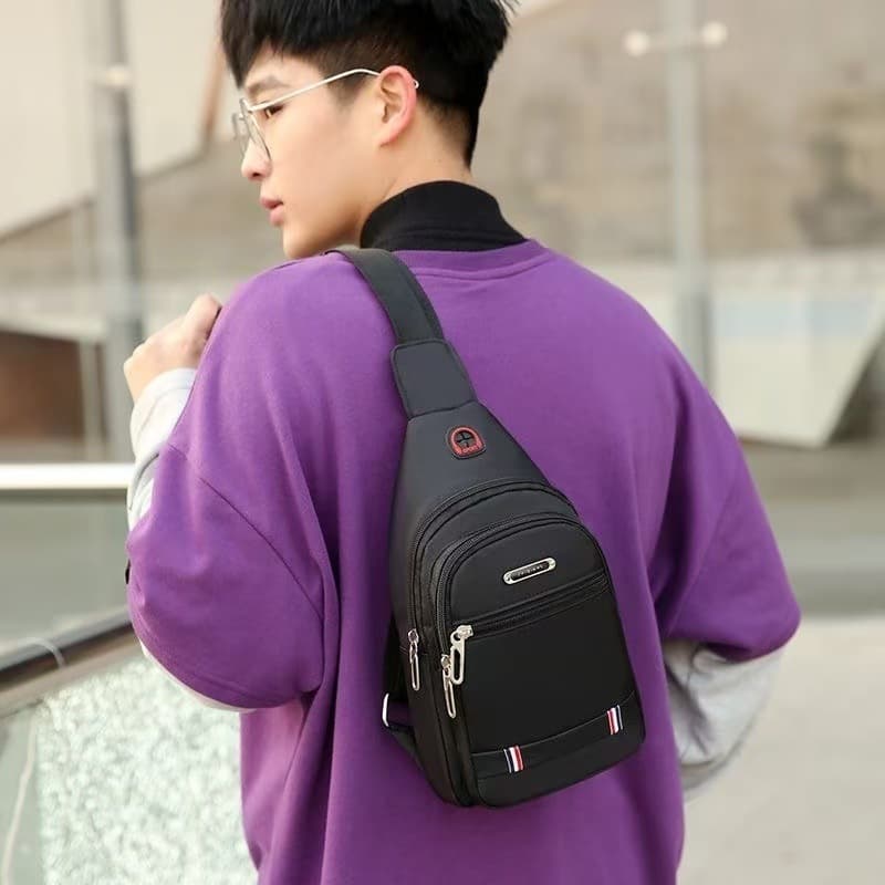 Bolsa de Peito Mochila Transversal - Masculina Leve com Alça Ajustável