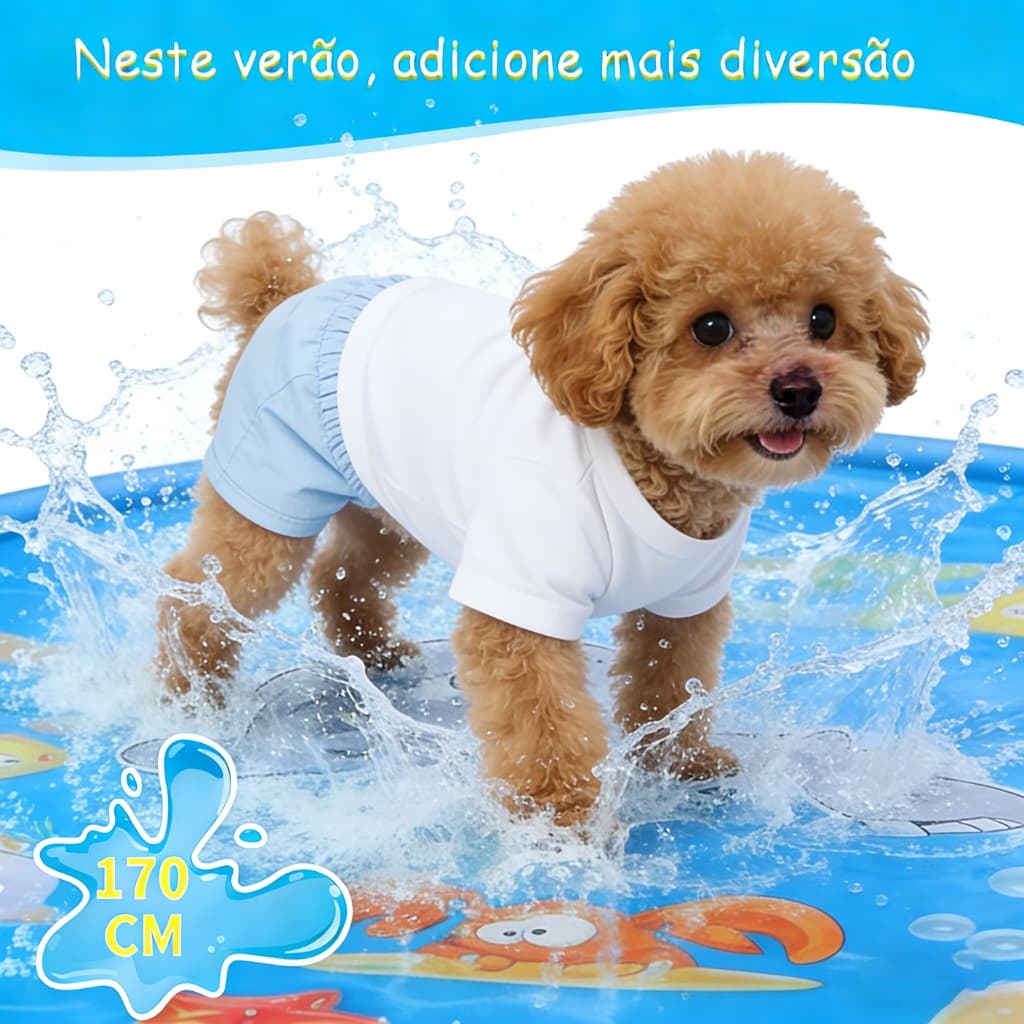 Splash Pad Sprinkler Esteira 170cm Piscina Inflável Infantil Pet Brinquedos Infantil Brinquedos