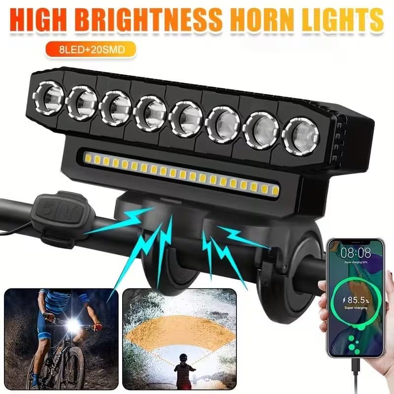 Sinalizador Bicicleta Farol Luz Lanterna Bike MTB Super Potente Acessório Led Recarregável