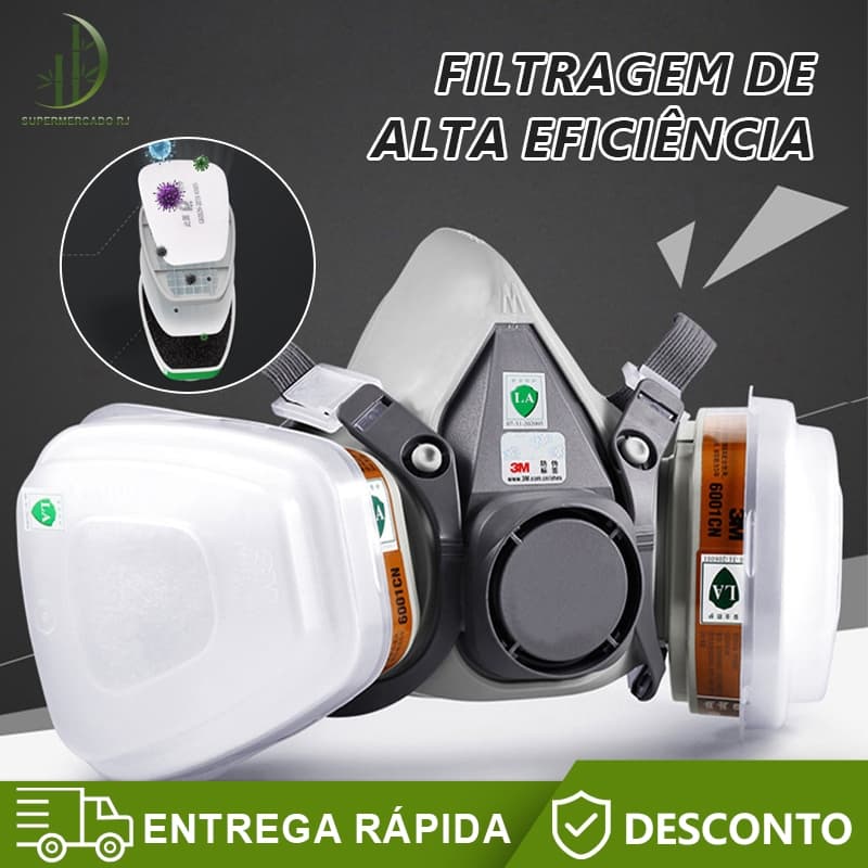 Mascara Respirador Filtro Carvao Ativo Para Pintura Poeira Gases Nevoas