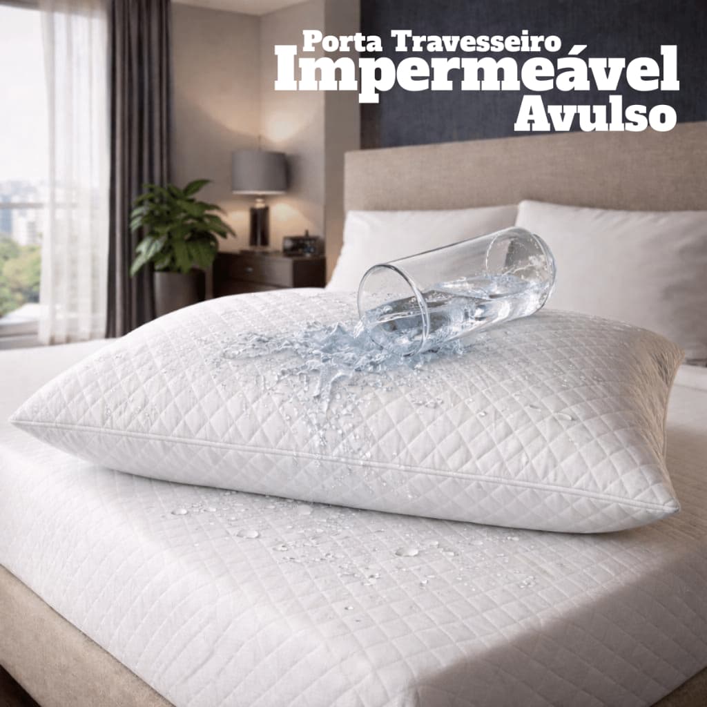 Capa Porta Travesseiro Fronha Impermeável Avulso 70CM x 50CM - Mellya