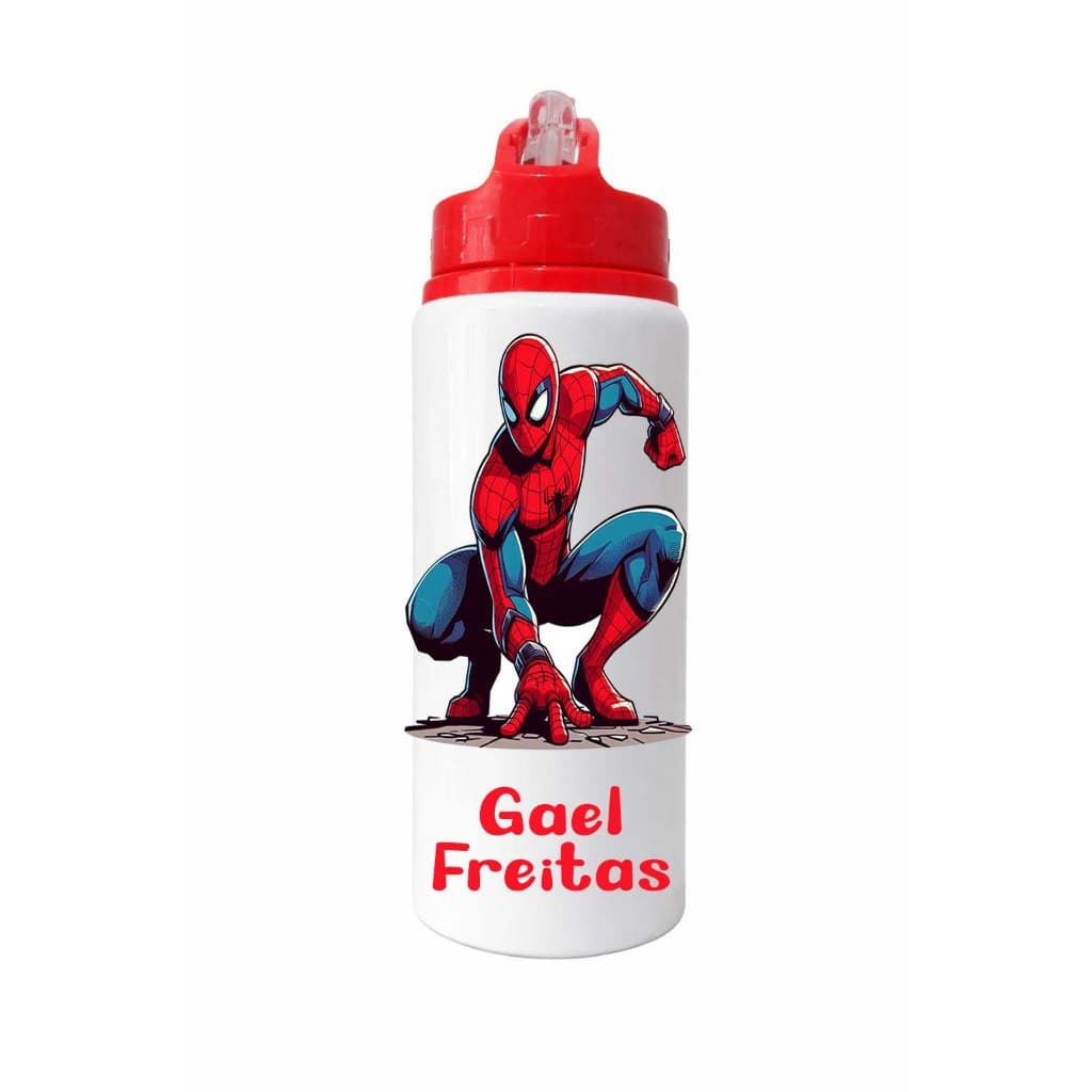 Garrafinha personalizada de canudo 600ml alumínio