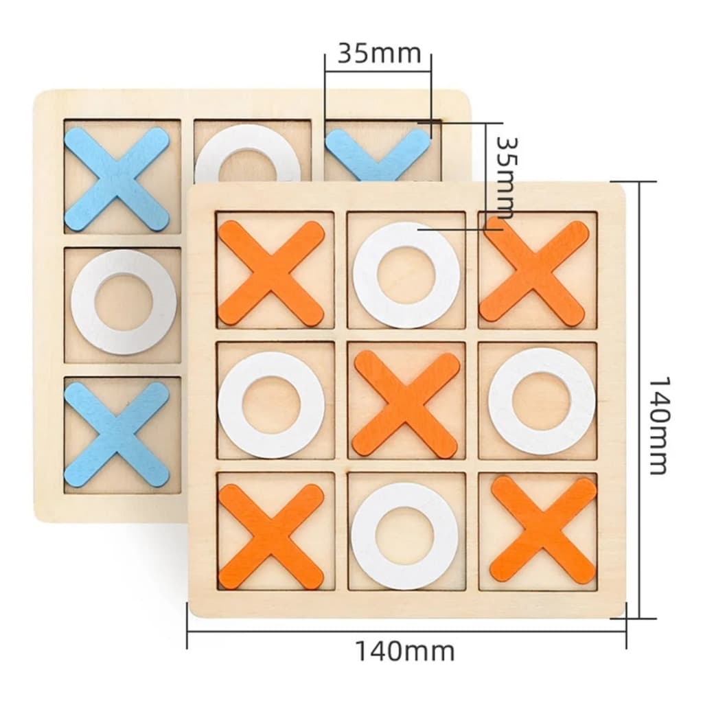 Jogo da Velha Tabuleiro MDF 14cm – Brinquedo Educativo Pedagógico
