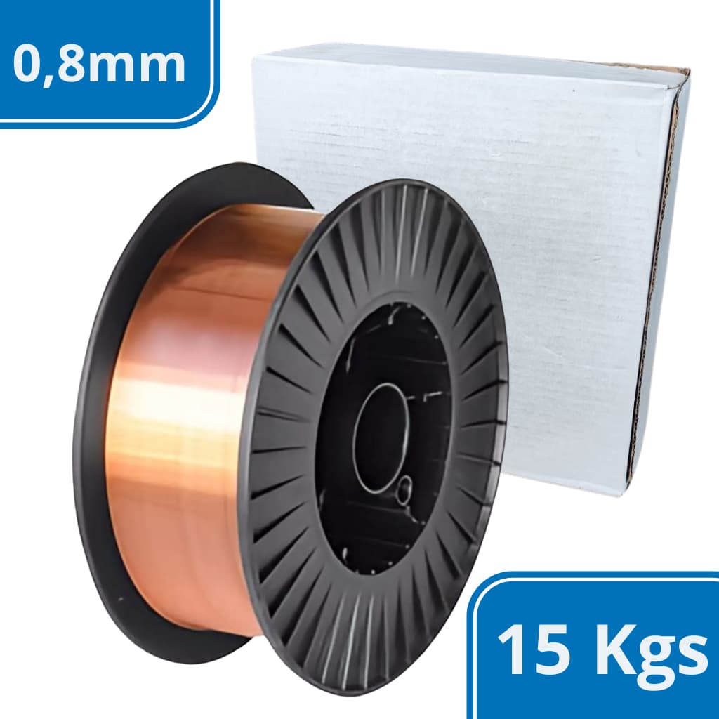 Arame Solda Mig 0,8mm Cobreado 15Kg