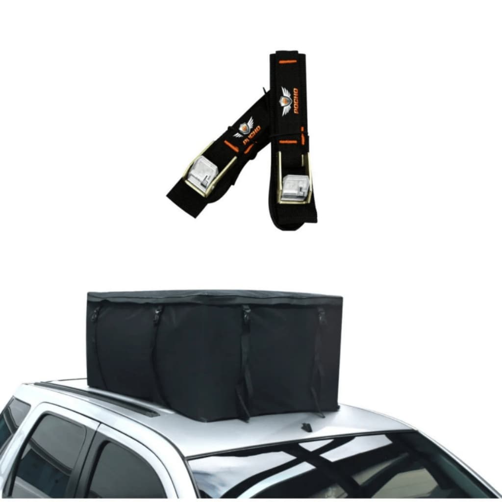 Bagageiro Dobrável Maleiro Teto Carro + Cintas Amarrar Carga