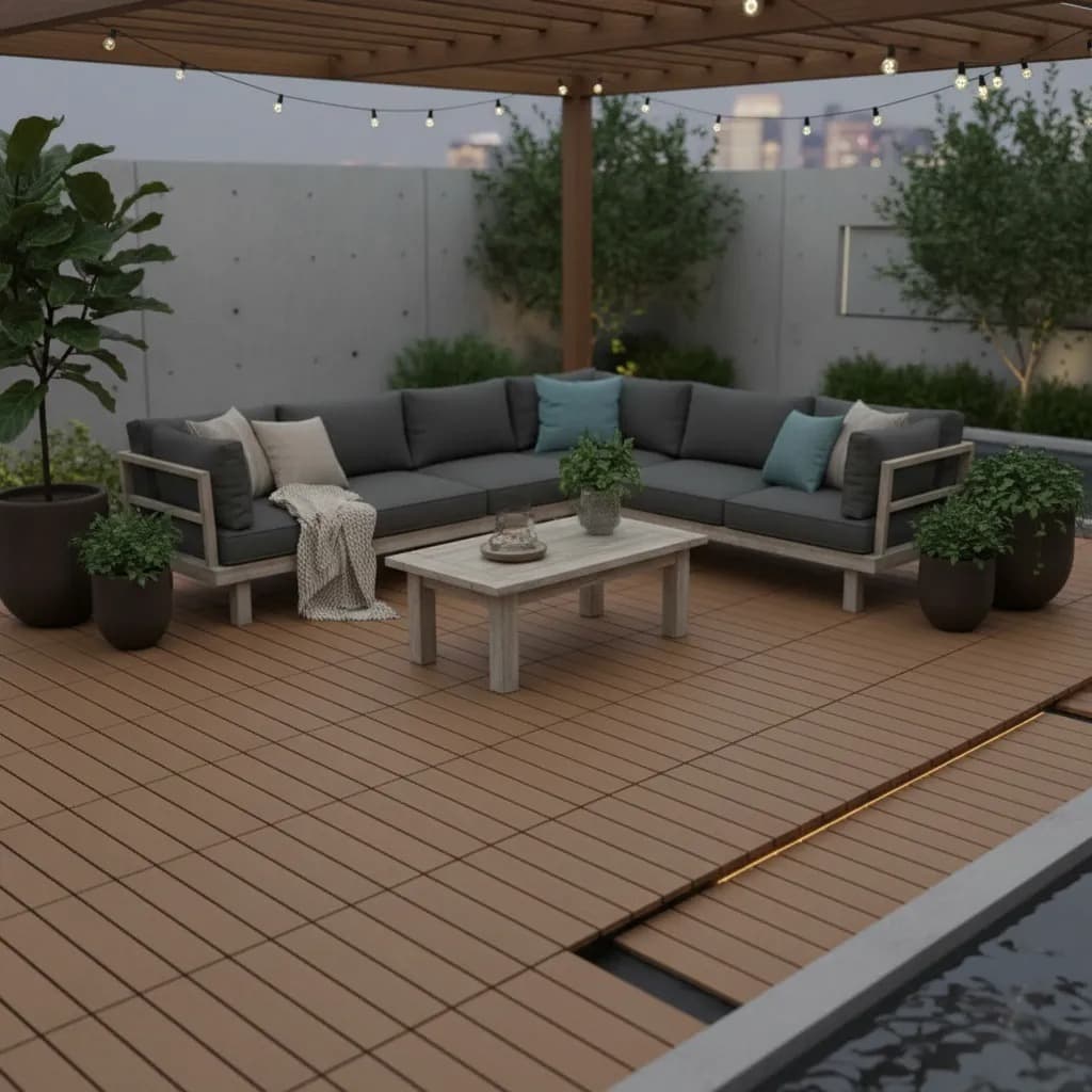 Kit 14 Deck modular plástico 30x30  textura antiderrapante para Banheiro casa sauna jardim sacada varanda