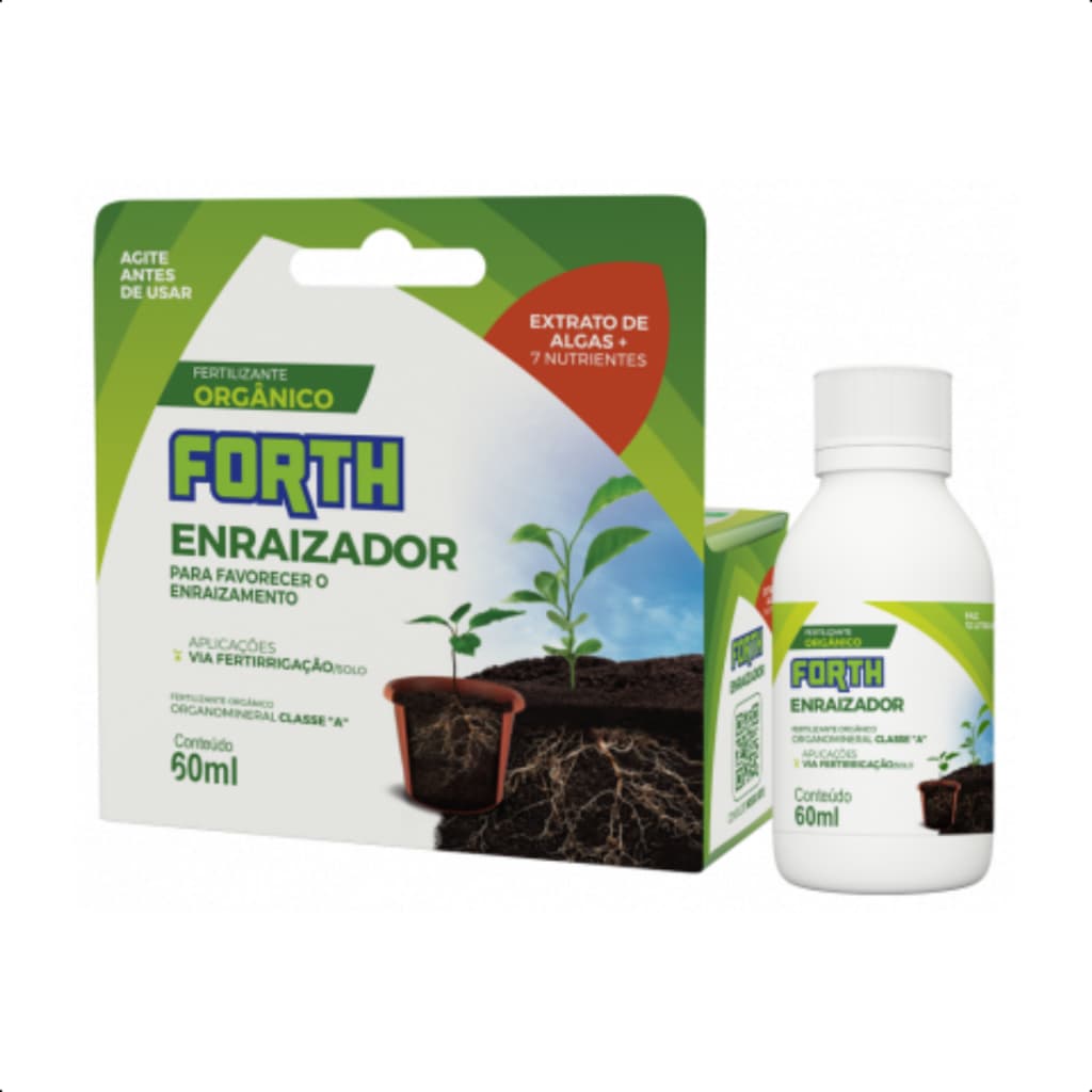 Adubo Fertilizante Orgânico Forth Enraizador 60ml Concentrado Crescimento