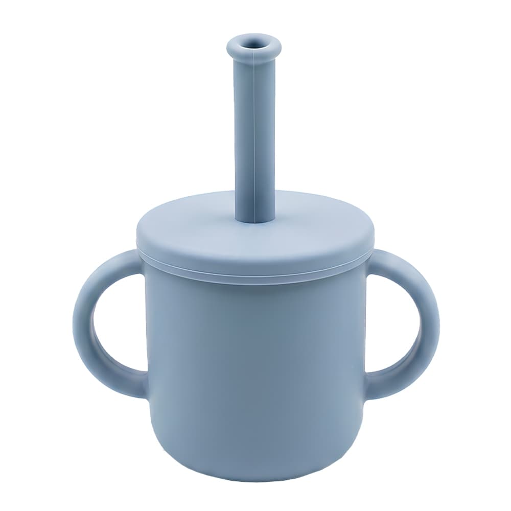 Copo De Treinamento Bebê Life 150ml Com Canudo Azul CT126