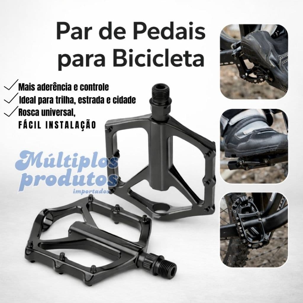 Par de Pedais para Bicicleta Antiderrapante Universal 12cm x 10cm Resistente Leve MTB Speed Para Ciclismo Trilha