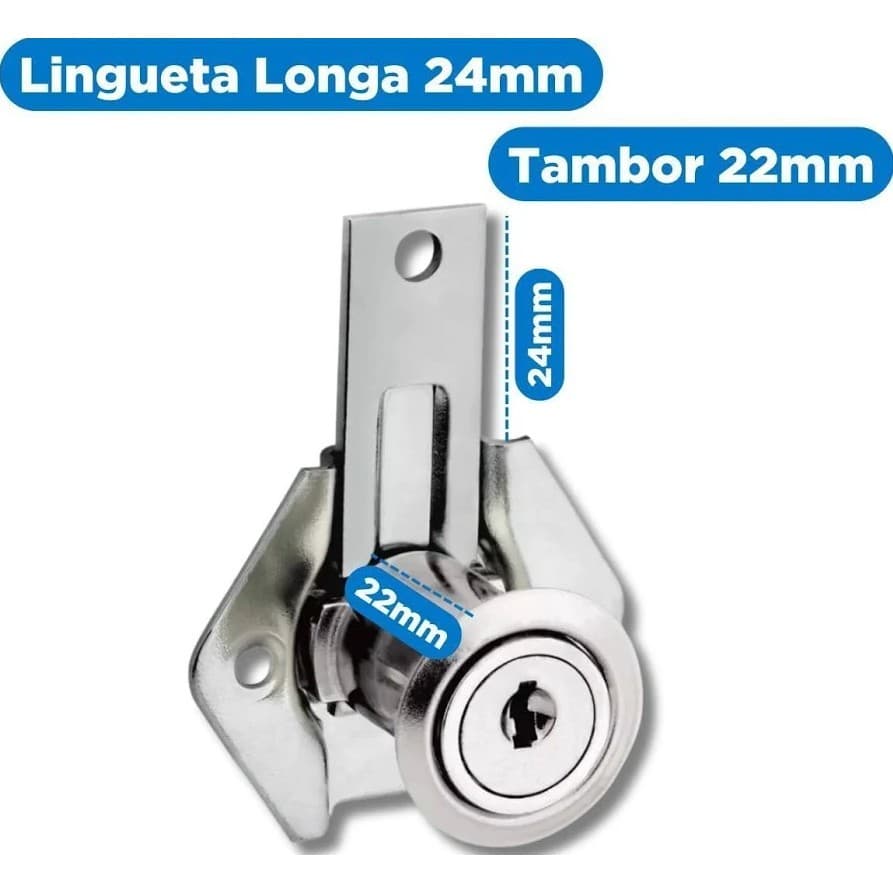 🔐 Fechadura para Móveis STAM 302 – Lingueta Longa | Mais Alcance e Segurança