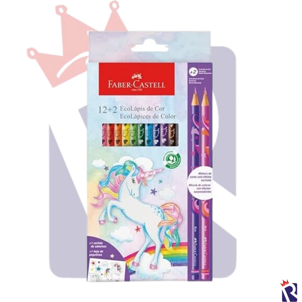 LÁPIS DE COR 12 CORES + 2 lÁPIS MISTURINHA - FABER CASTELL
