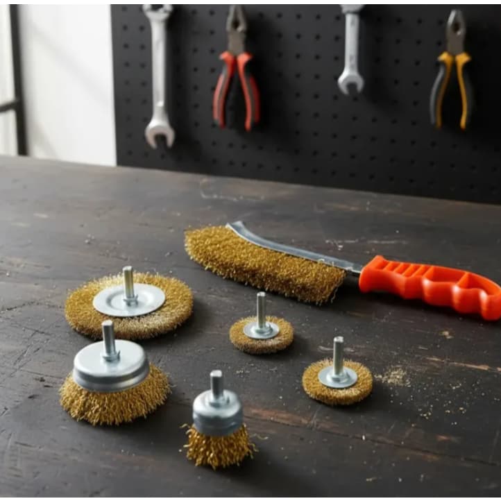 Jogo De Escovas De Aço Rotativa Kit com 6 Peças