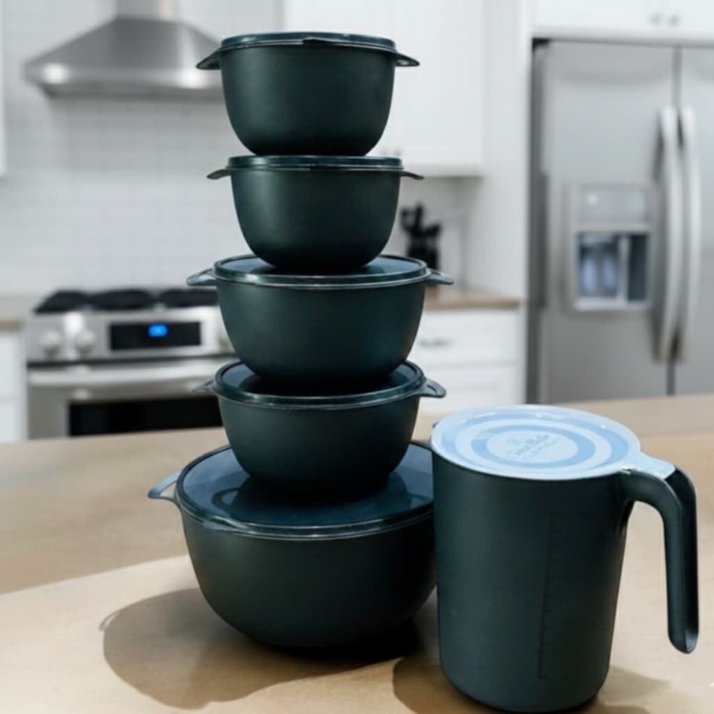 Kit 6 Potes Organizadores com Jarra Potes Plásticos para Alimentos Cozinha Moderna e Prática