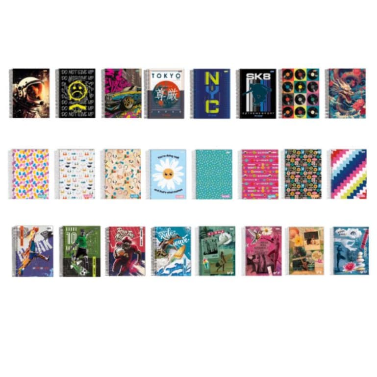 CADERNO 1 MATERIA KIT 2/4/6/8 UNIDADES 80 FLS  FEMININO E MASCULINO JANDAIA
