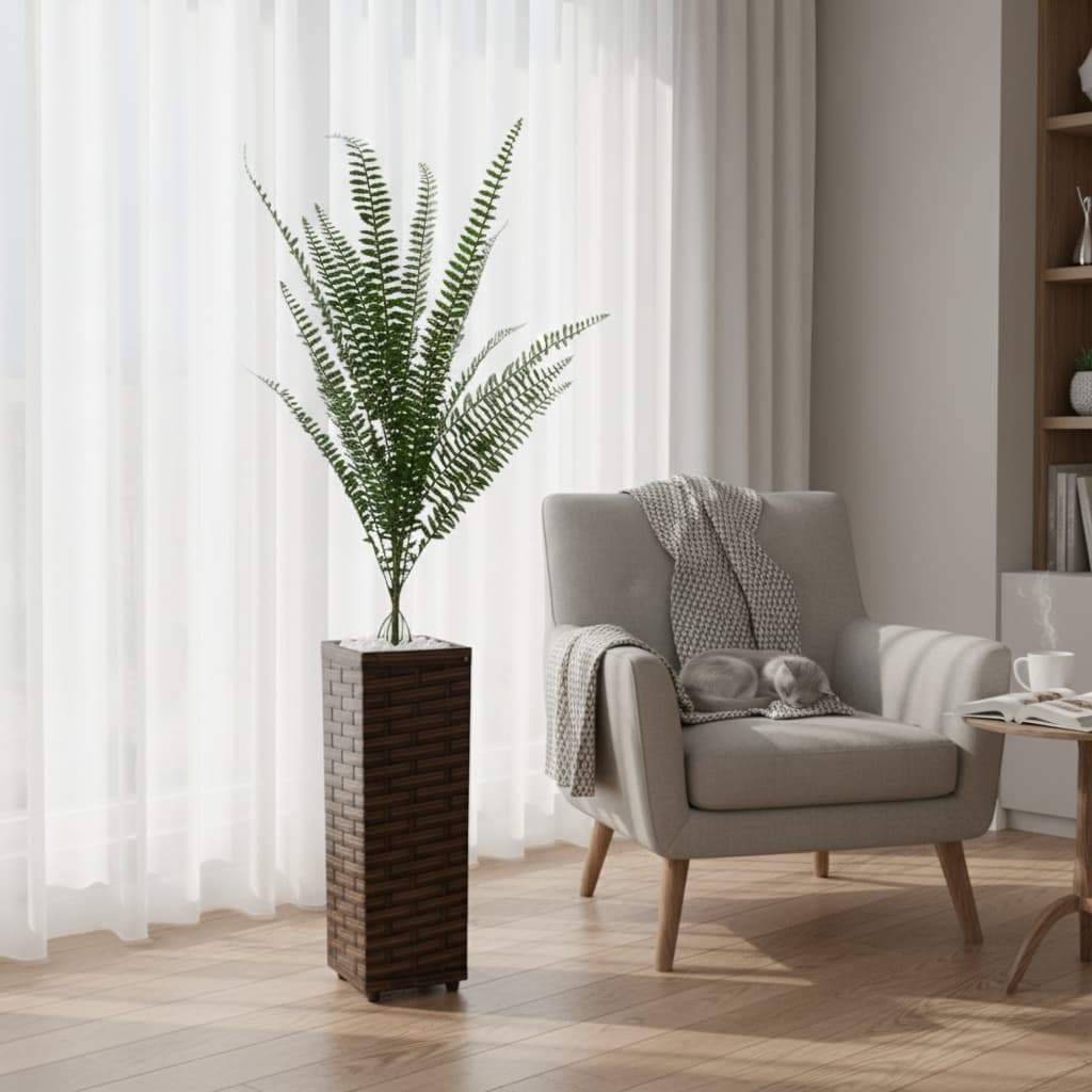 Samambaia Artificial Grande com Vaso Decorativo | Planta Realista para Sala Completo