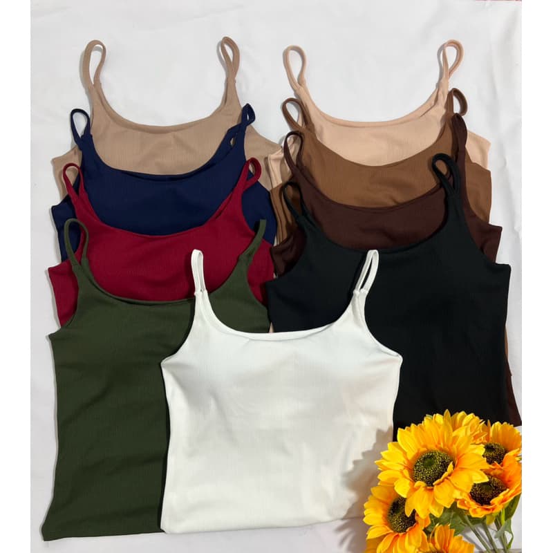 kit 3 regata feminina alcinha fina com bojo material ribana canelado