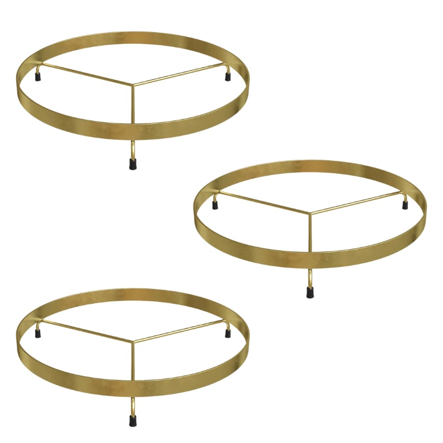 Kit 3 Suporte para Vaso de Plantas Redondo Dourado Reforçado Diversos Tamanhos