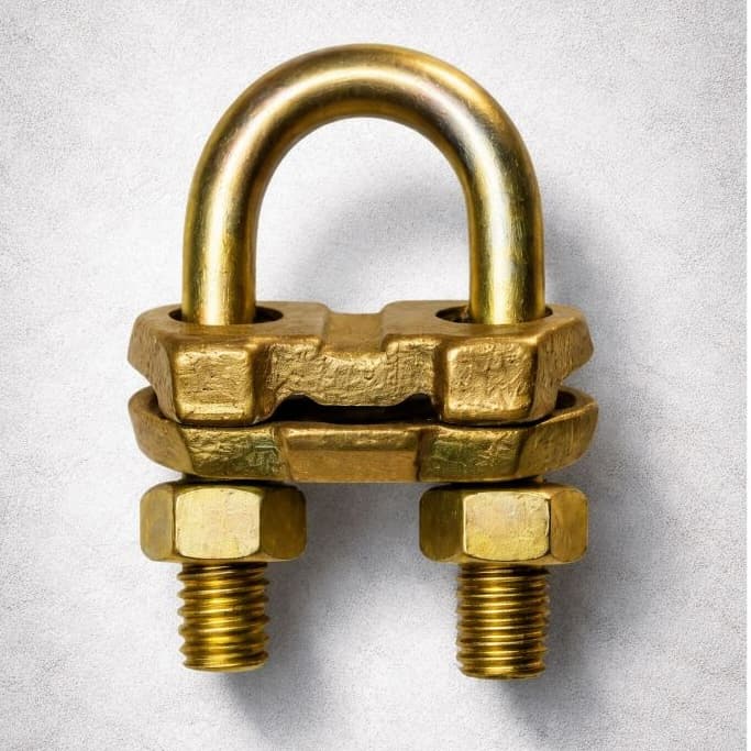 Conector Duplo GTDU Grampo 1/2 até 5/8 Tipo U Universal Pressão Reforçado Haste Aterramento