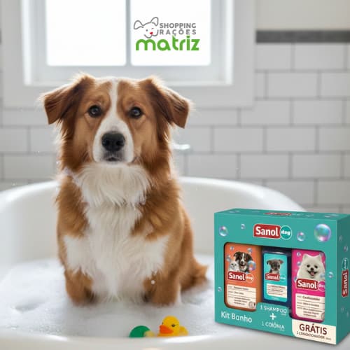 Kit Shampoo Condicionador Pet Ganhe 1 Colônia - Sanol Dog