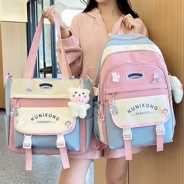 Mochila Escolar Grande Unissex Coreana Bolso Secreto Impermeável Mochila Feminina Grande 9045