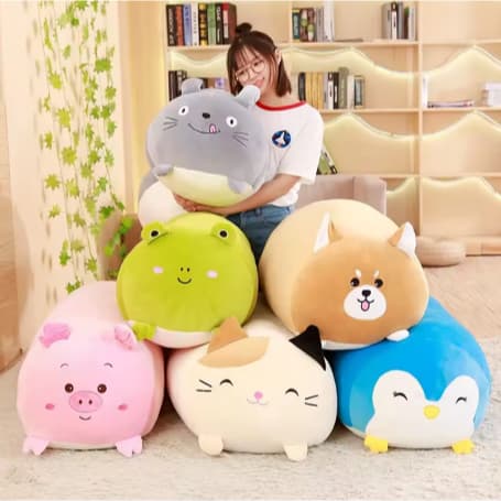 Pelucia Divertido para crianças Tamanho 25 cm cão gordo bonito, gato, totoro, pinguim, porco, sapo, brinquedo