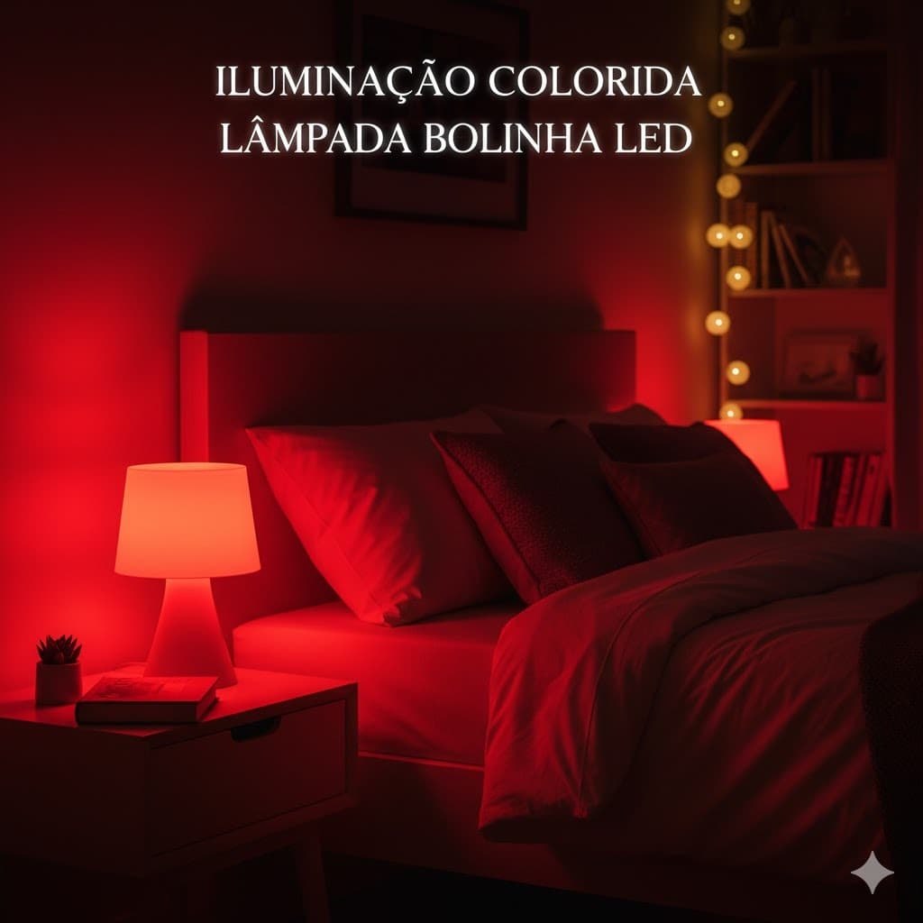 Lâmpada Bolinha LED 1w Luz Vermelho E27 220v P/ Festas Abajur Iluminação Colorida