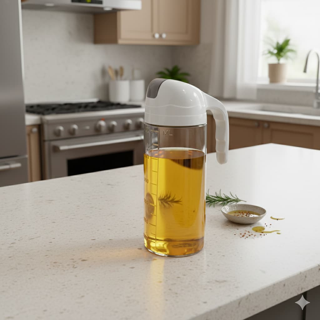 Dispenser Azeite Óleo Vidro 630ml Tampa Bico Dosador Controlador Fluxo Cozinha