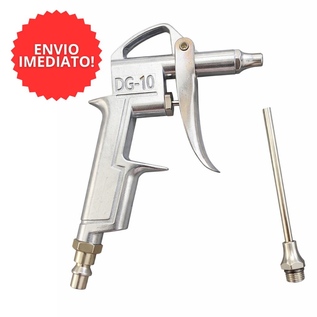 Pistola De Ar Comprimido Bico Longo 100mm Para Limpeza Encaixe Rosca 1/4 Maquina Compressor Aluminio